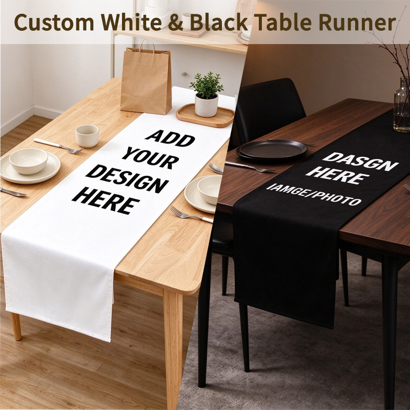 Table Runner - Custom 1pc Home Dining Black/ White