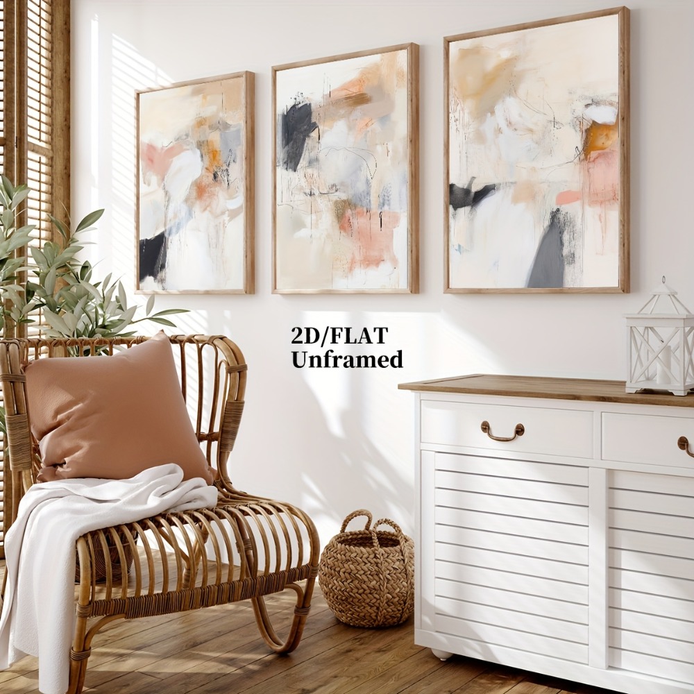 3pcs Frameless,Neutral Beige B - Abstract Canvas Set review and price