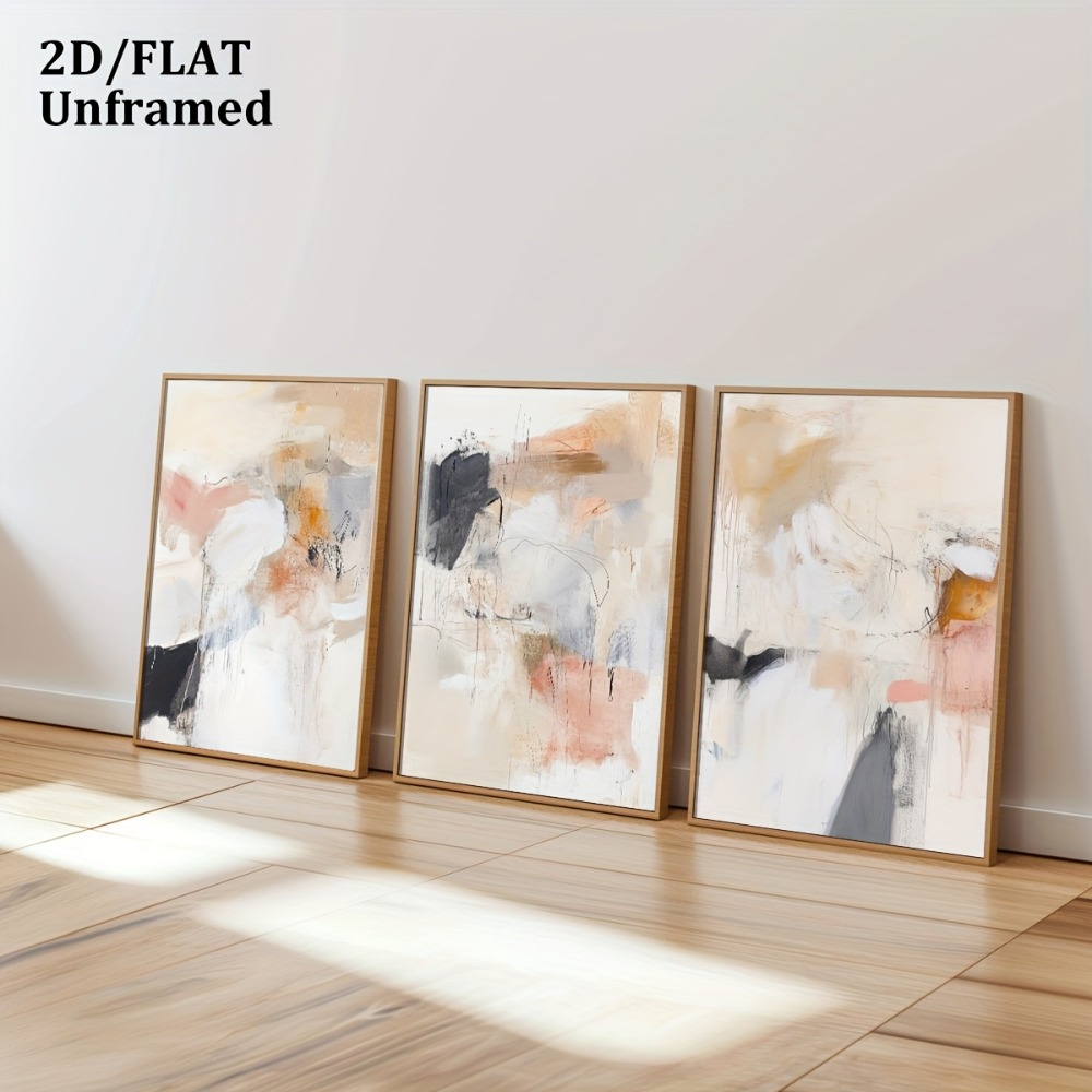 3pcs Frameless,Neutral Beige B - Abstract Canvas Set review and price