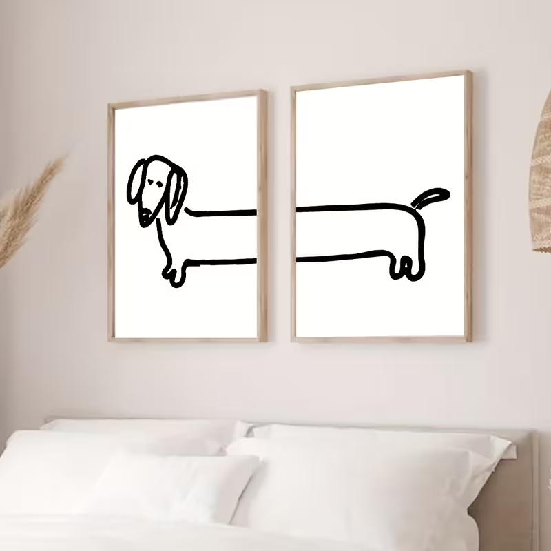 2PCS Modern Dachshund  Funny D - Interior Design Living Room review and price