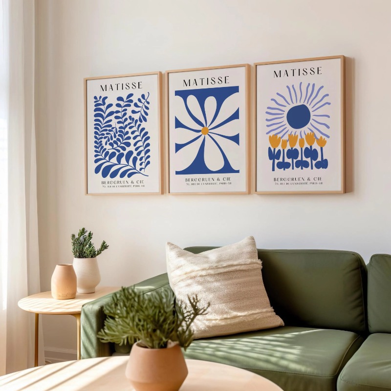 Blue Matisse Prints Set of 3 P - Abstract Canvas Set review and price