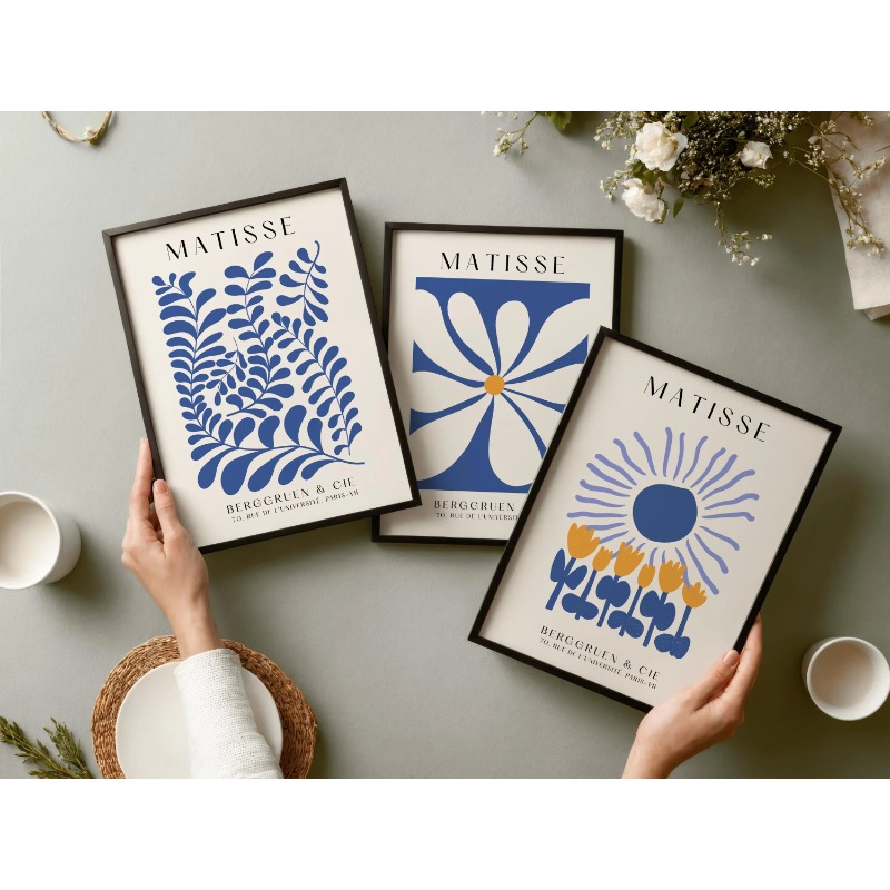 Blue Matisse Prints Set of 3 P - Abstract Canvas Set review and price