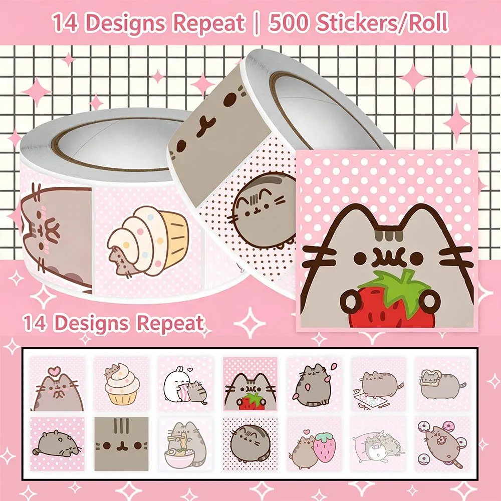 Hou 500pcs Pusheen Cartoon Cat - Wall Sticker review and price
