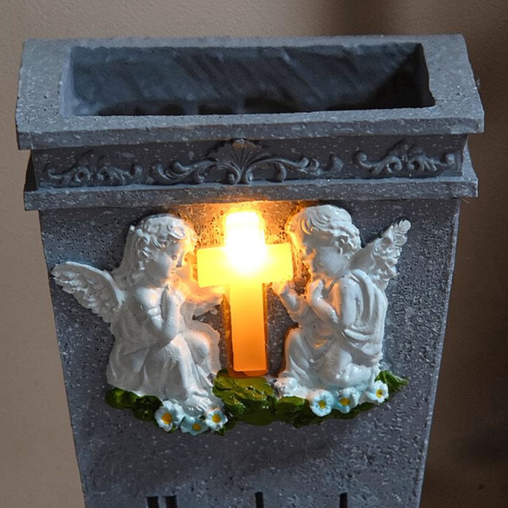 Resin Solar Cross Angel Grave  - Vase Decor review and price