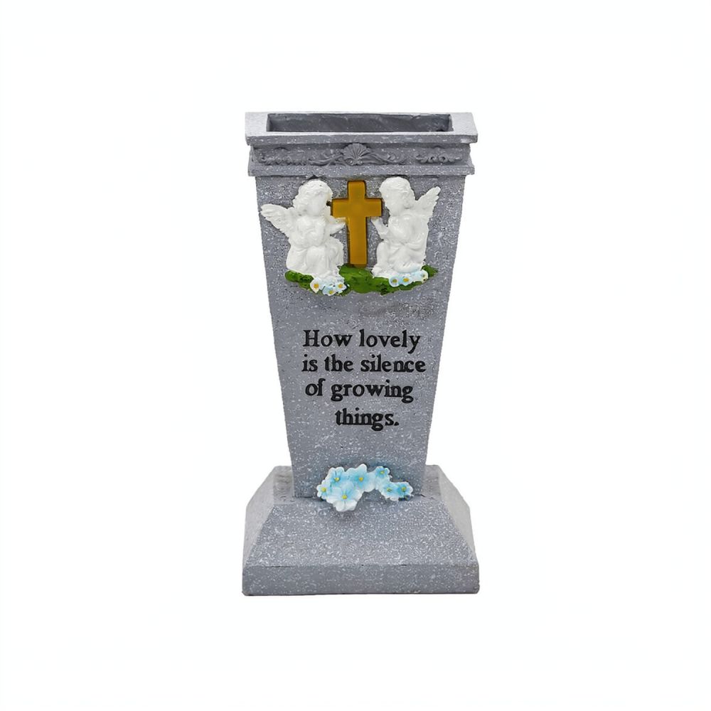 Resin Solar Cross Cemetery Vas - Vase Decor review and price