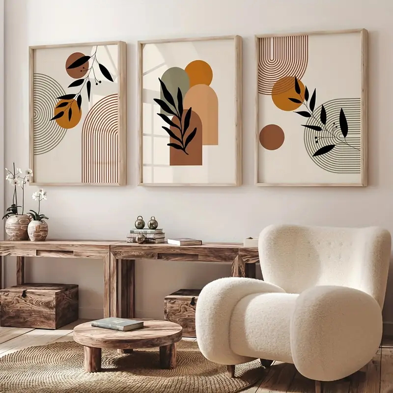 3pcs Bohemian-style Plant Geom - Abstract Canvas Set review and price